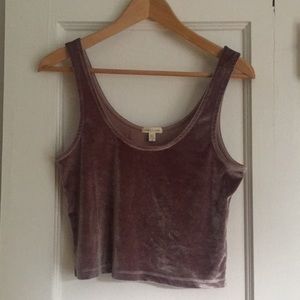 Urban Outfitters Crushed Velvet Crop Tank Top
